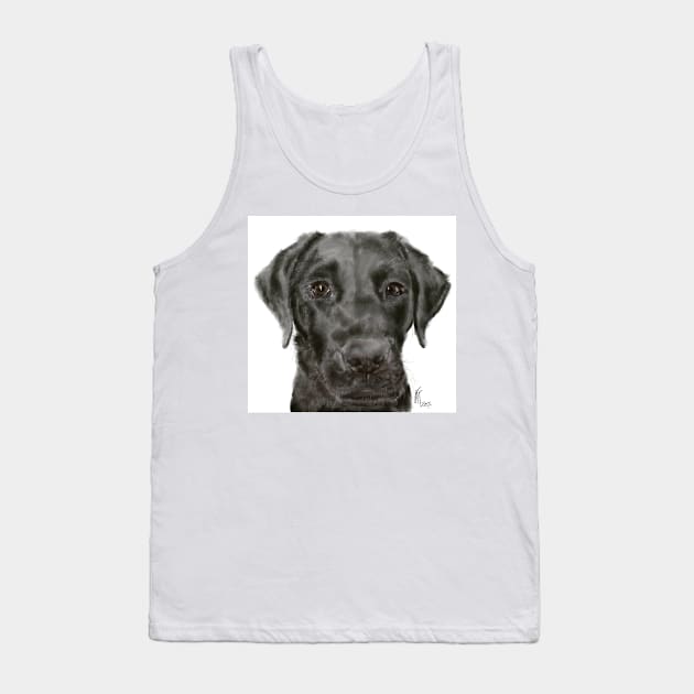 Black Labrador Puppy Tank Top by LITDigitalArt